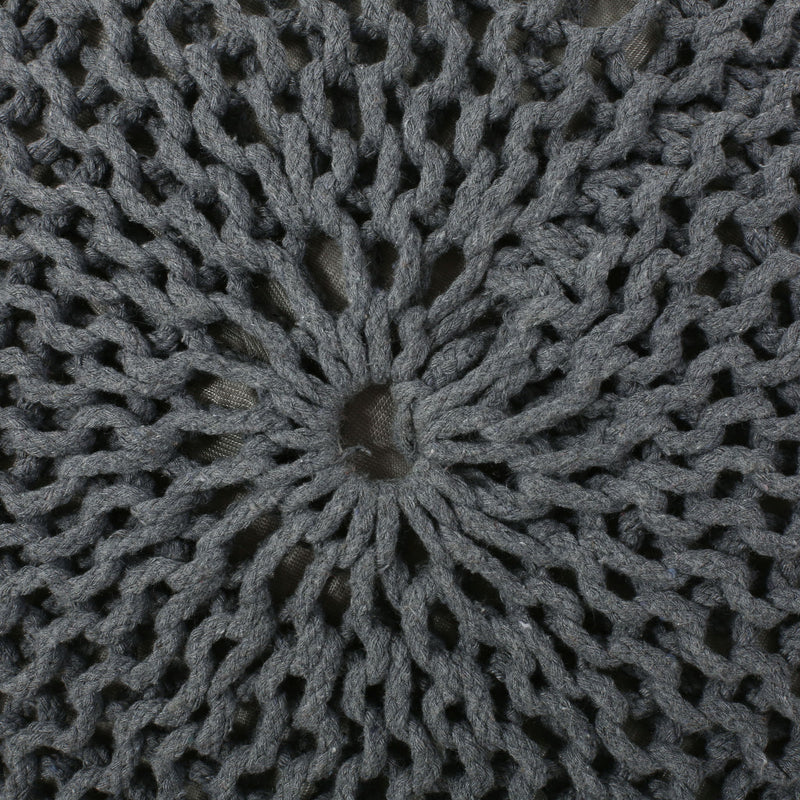 Bordeaux - Knitted Round Pouf, Versatile Ottoman And Floor Cushion