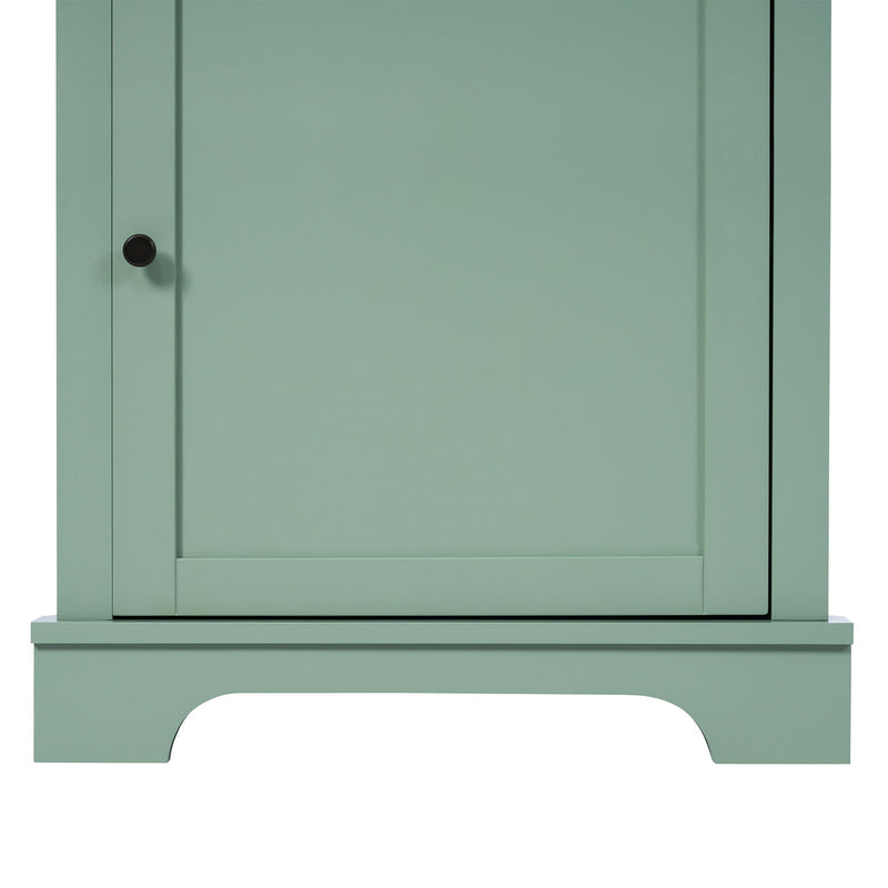 Tall Storage Cabinet With 3 Drawers And Adjustable Shelves For Bathroom