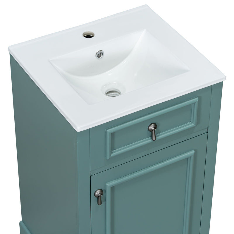 Elegant Bathroom Vanity With Ceramic Sink, Soft Close Door, Adjustable Shelf