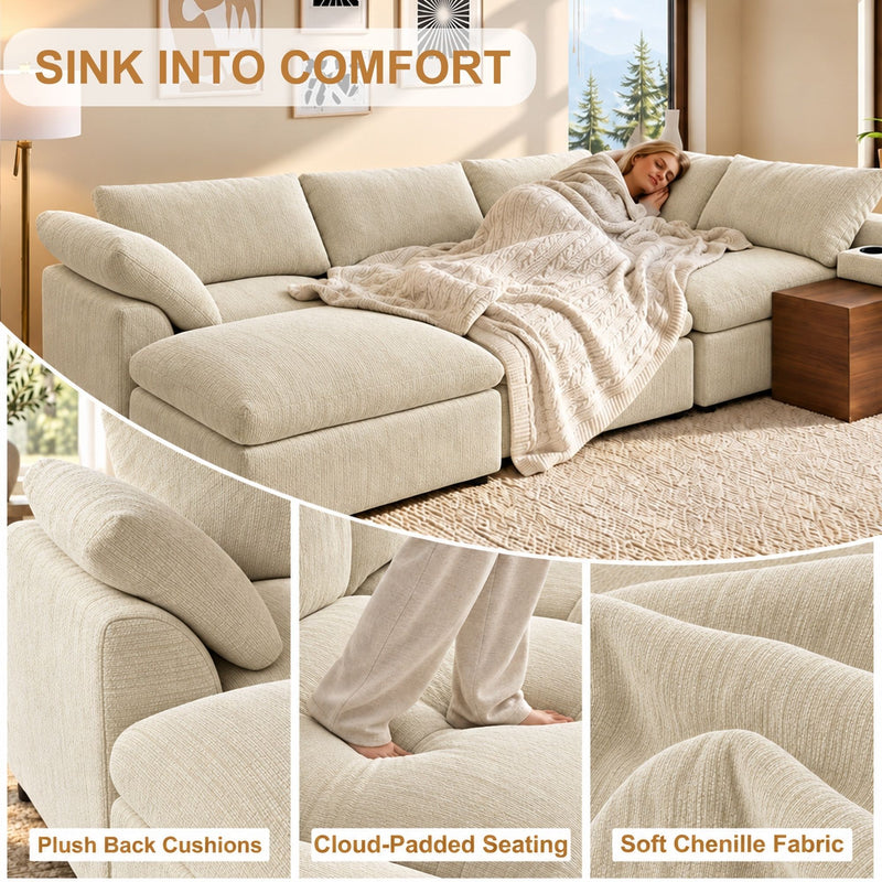 Modular Cloud Couch With Storage Console
