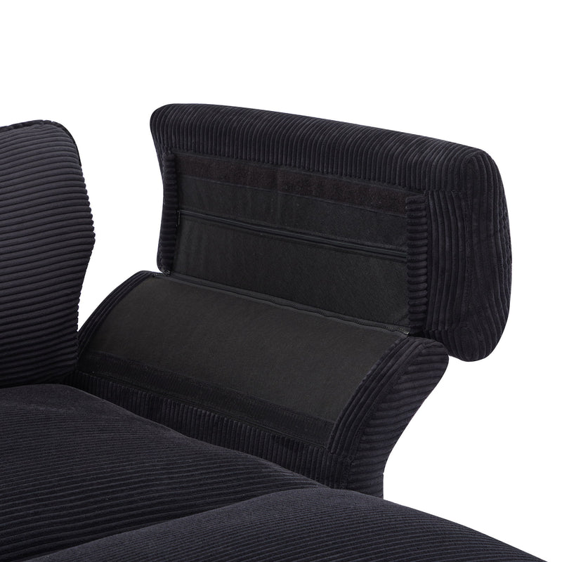 Modern Deep Seat Sectional Sofa With Ottoman