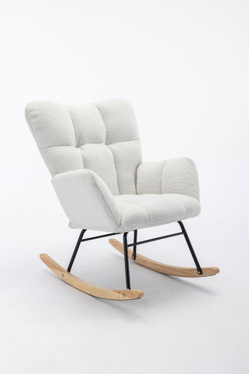 Rocking Gilder Chair For Living Room - Ivory
