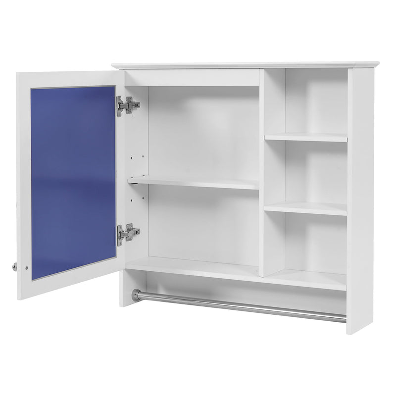 Wall Mount 2 In 1 Mirror Cabinet With Adjustable Shelf, Soft-Closing Hinges