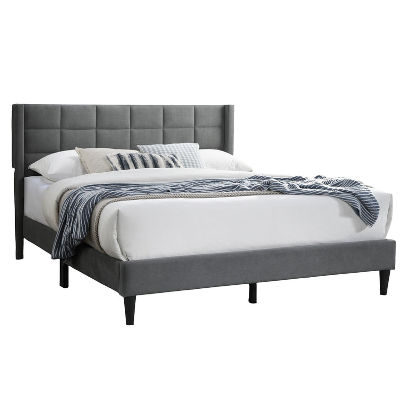 Full Size Bed Upholstered Box Headboard - Gray