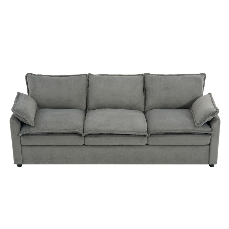Modern 3 Seater Sofa With Side Storage Pockets For Living Room