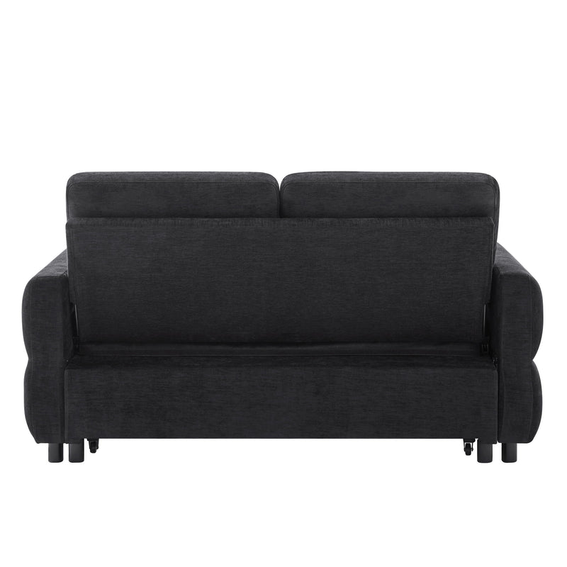 Convertible Sofa Bed Loveseat With Adjustable Backrest And USB Ports