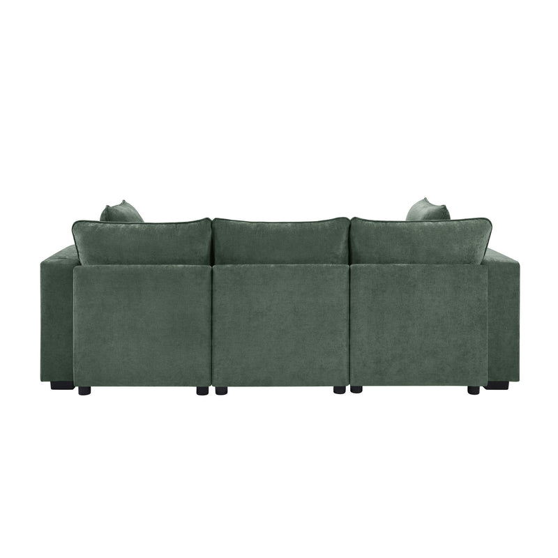 Modern Sectional Sofa U-Shaped With Movable Ottoman Storage Armrests And USB Ports