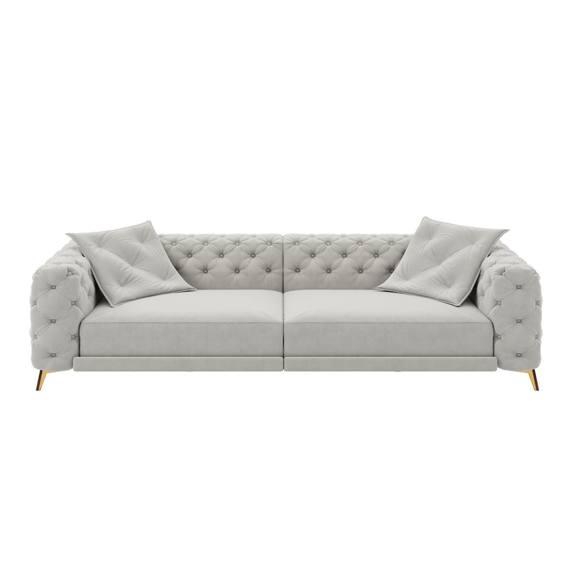 3 In 1 Convertible Sleeper, Deep Seat Pull Out Sofa Bed, Button Tufted