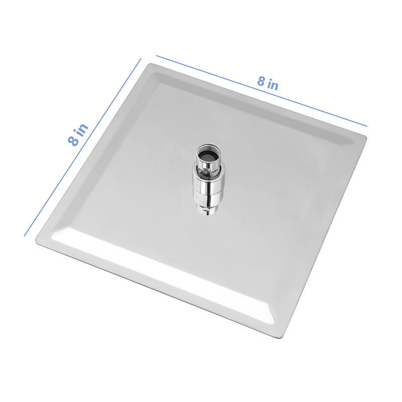 8" Square Rain Shower Head, Ceiling / Wall Mount Stainless Steel Bath Fixture