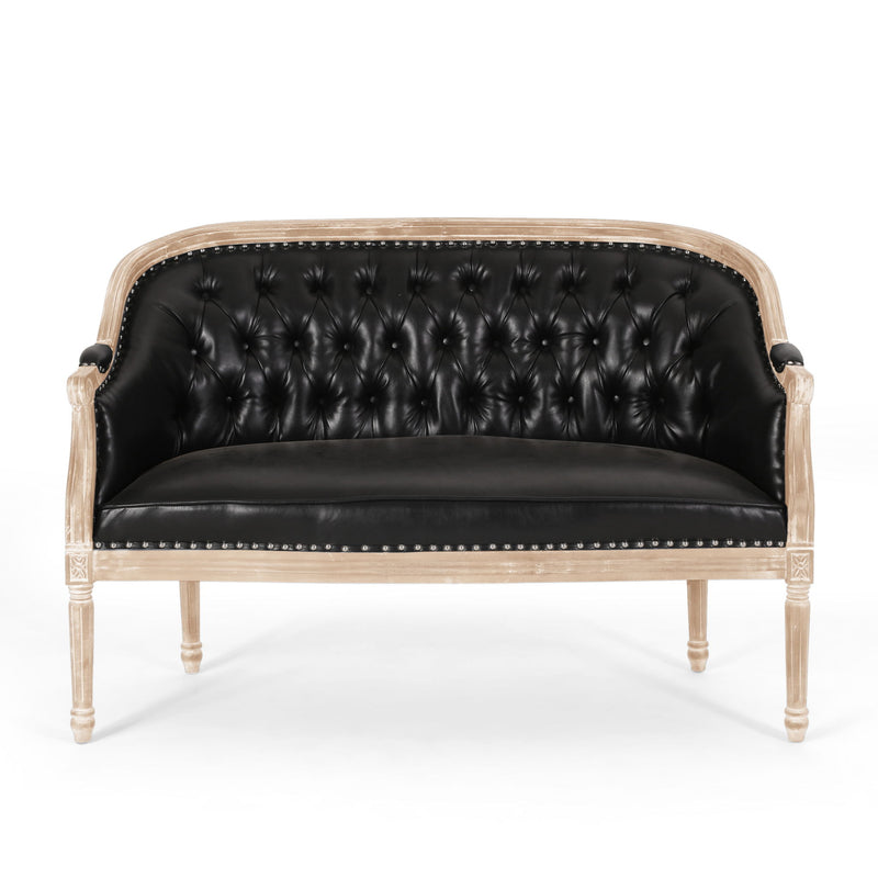 French Country Chesterfield Style Tufted Loveseat