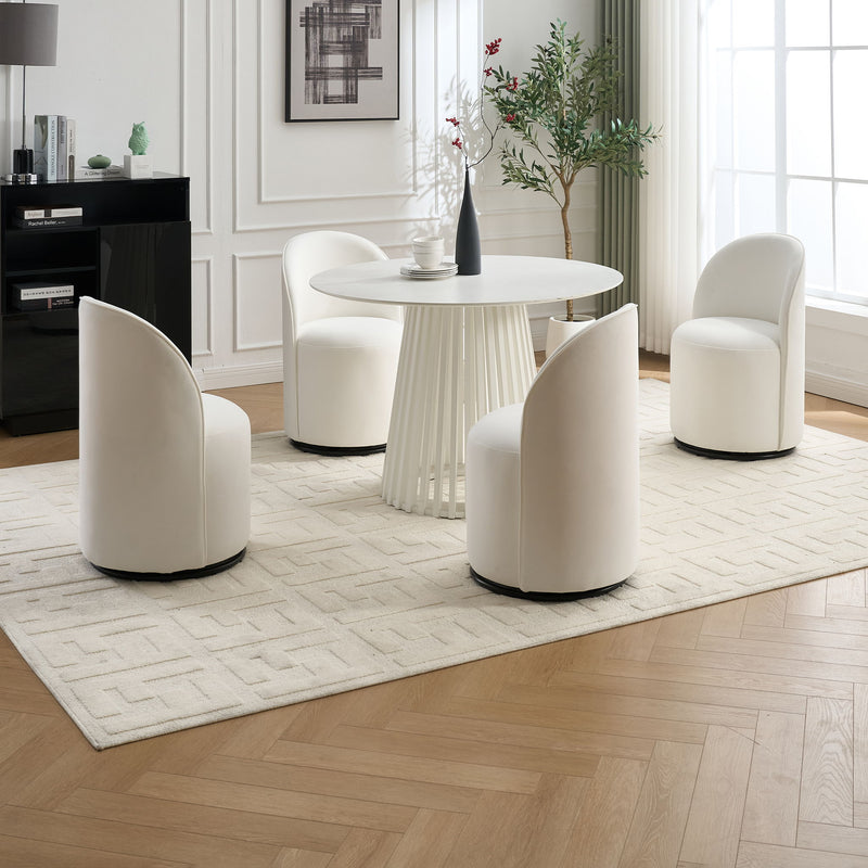 360 Degree Swivel Armless Dining Barrel Chair