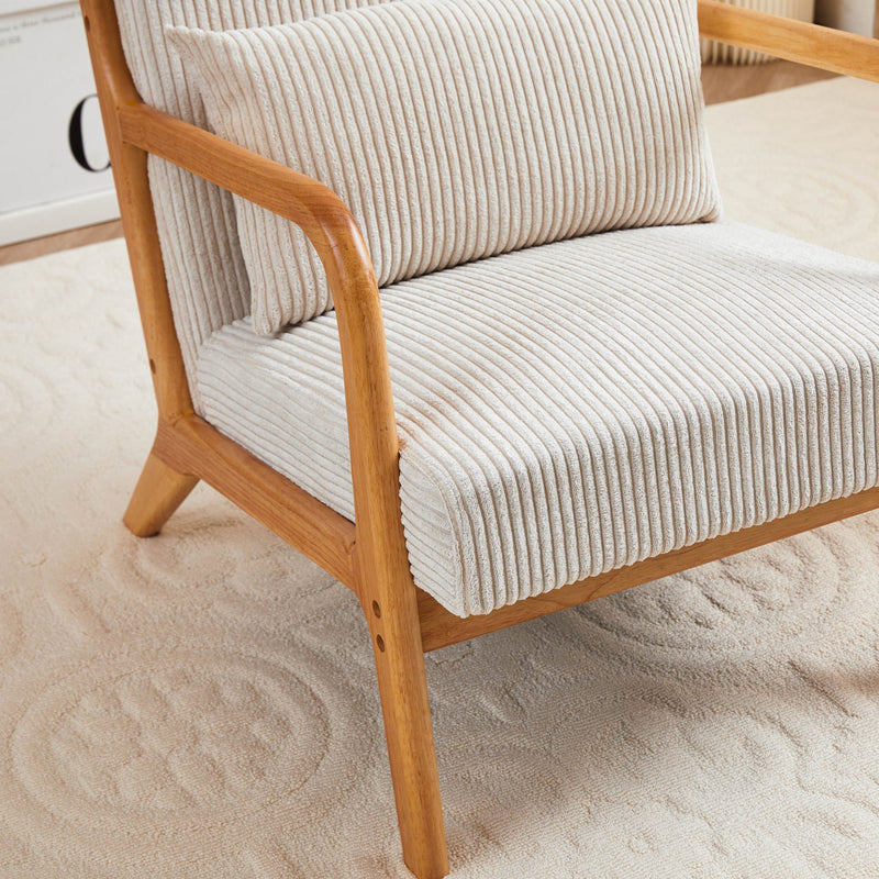Accent Arm Chair With Pillow Upholstered