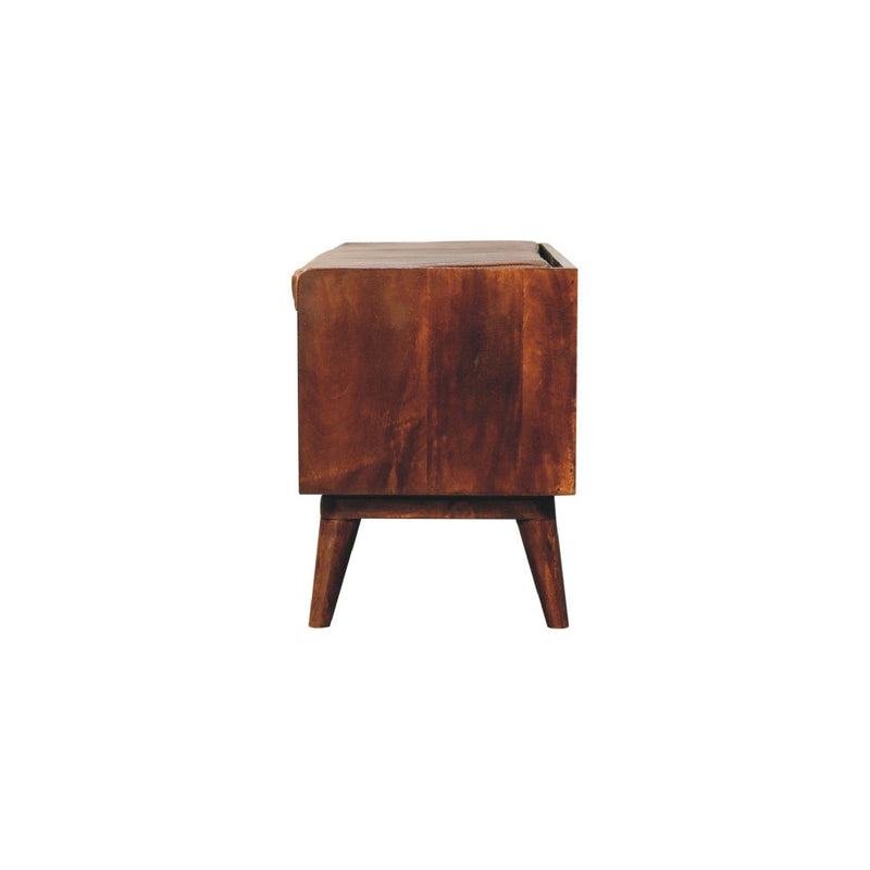 Solid Wood Bench With Upholstered Sea