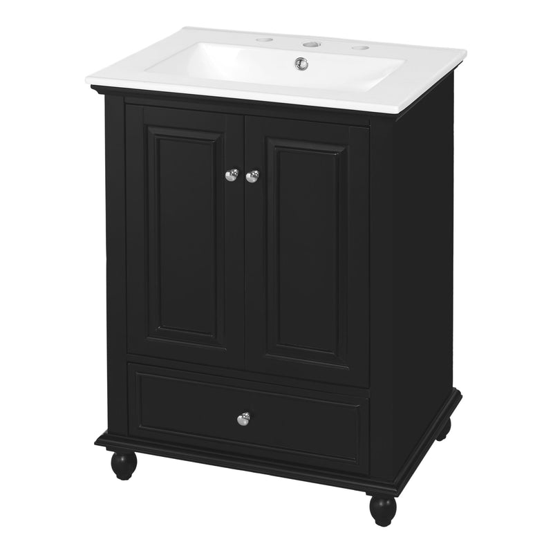Modern Bathroom Vanity With Sink, Cabinet With Drawer And Dividers, Rectangular Storage Unit