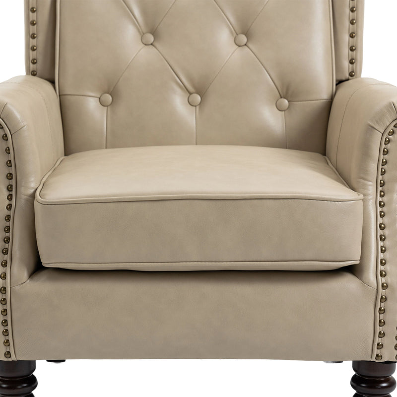 Modern Accent Armchair With Sturdy Wood Legs