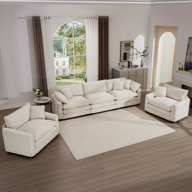 Elegant Oversized Sectional Sofa Set With Deep Seats And Flexible Layout