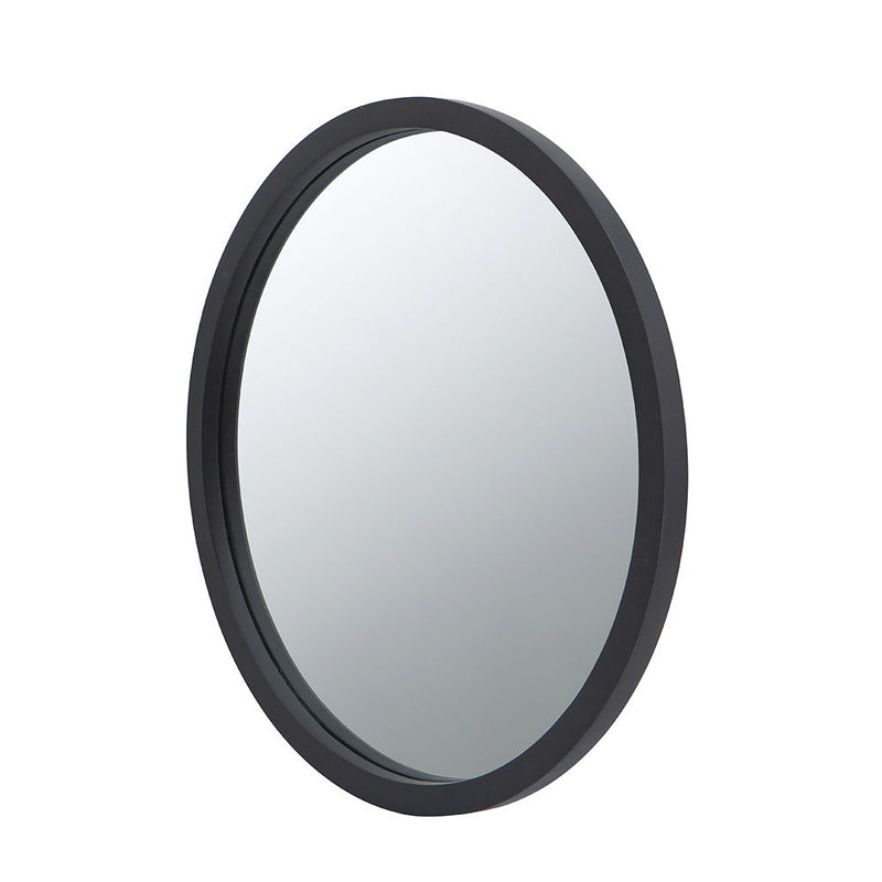 Circle Wall Mirror With Wooden Frame, Wall Mirror For Living Room