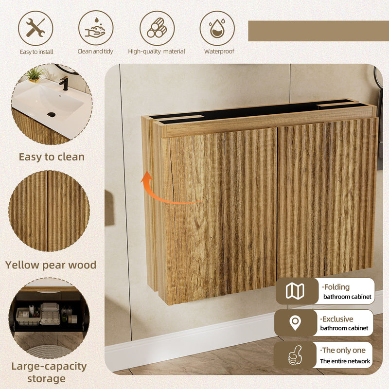 Folding Wall Cabinet With Creamic Sink
