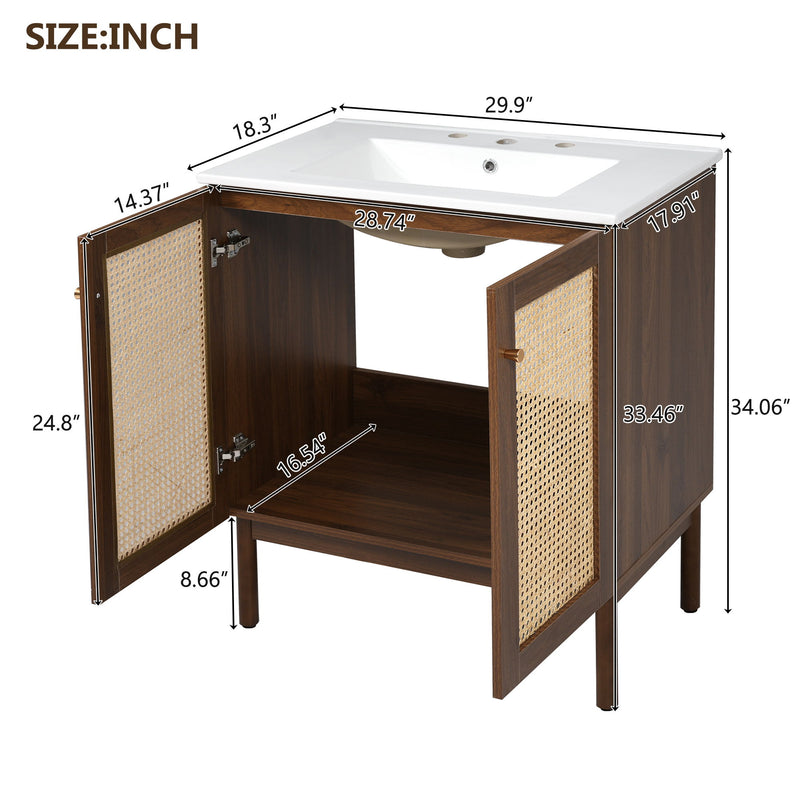 Bathroom Vanity Cabinet With Doors, Soft Close Design