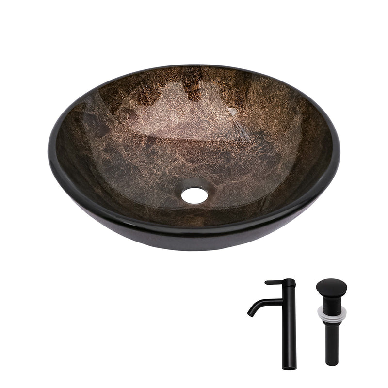 Vessel Sink With Faucet And Pop-Up Drain
