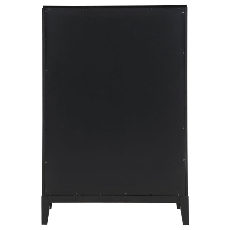 Mason - 5 Drawer Chest With Fluted Design - Black