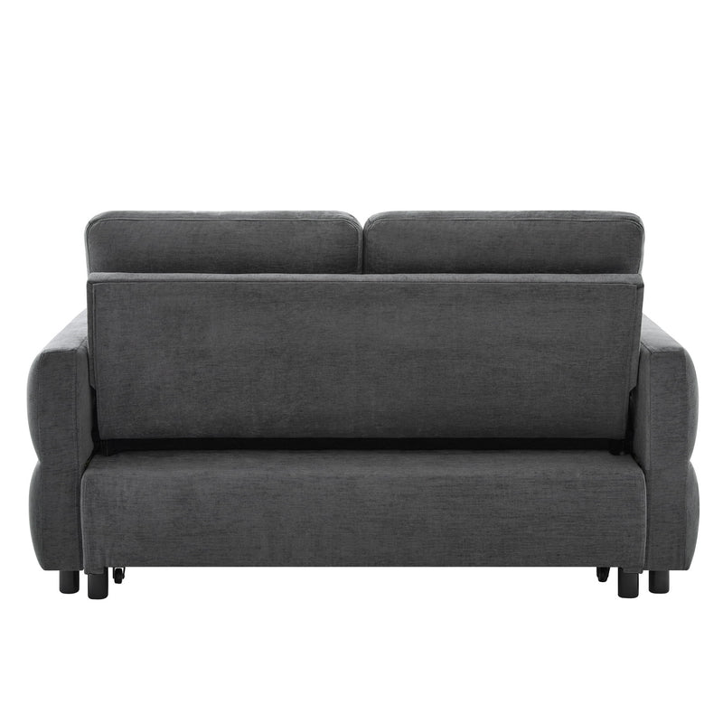 Convertible Sofa Bed Loveseat With Adjustable Backrest And USB Ports