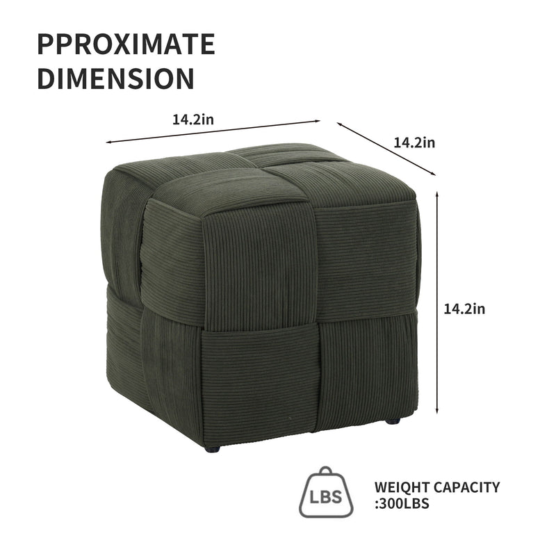 Modern Ottoman Foot Rest With Woven Design