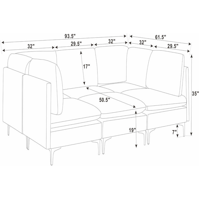 Upholstered Modular Sectional & Tall Legs
