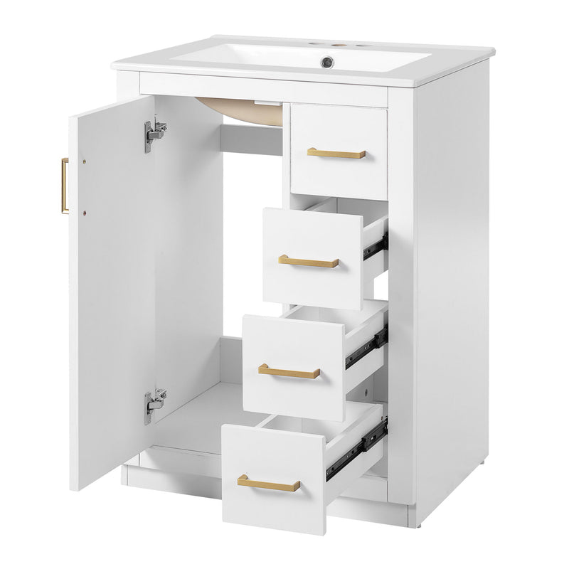 Modern Bathroom Vanity With 1 Door And 3 Drawers