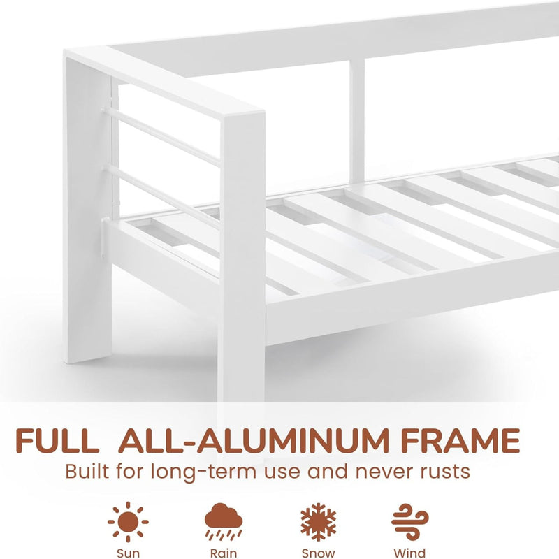 Patio All-Weather Loveseat With Thick Cushions