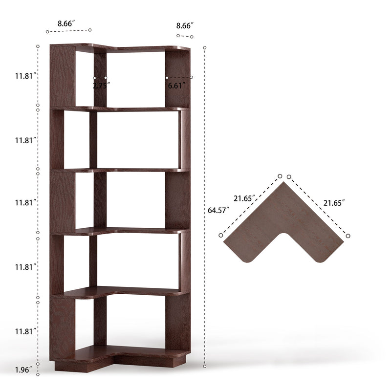 L-Shaped Corner Bookshelf
