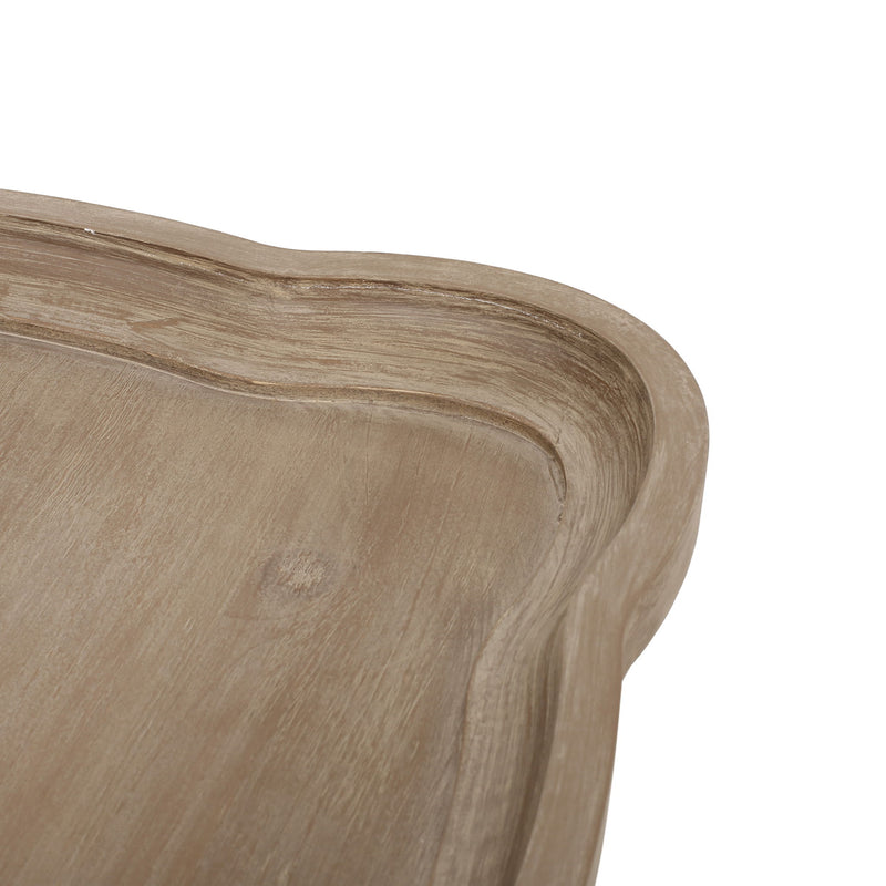 French Country Accent Table With Hourglass Design - Natural