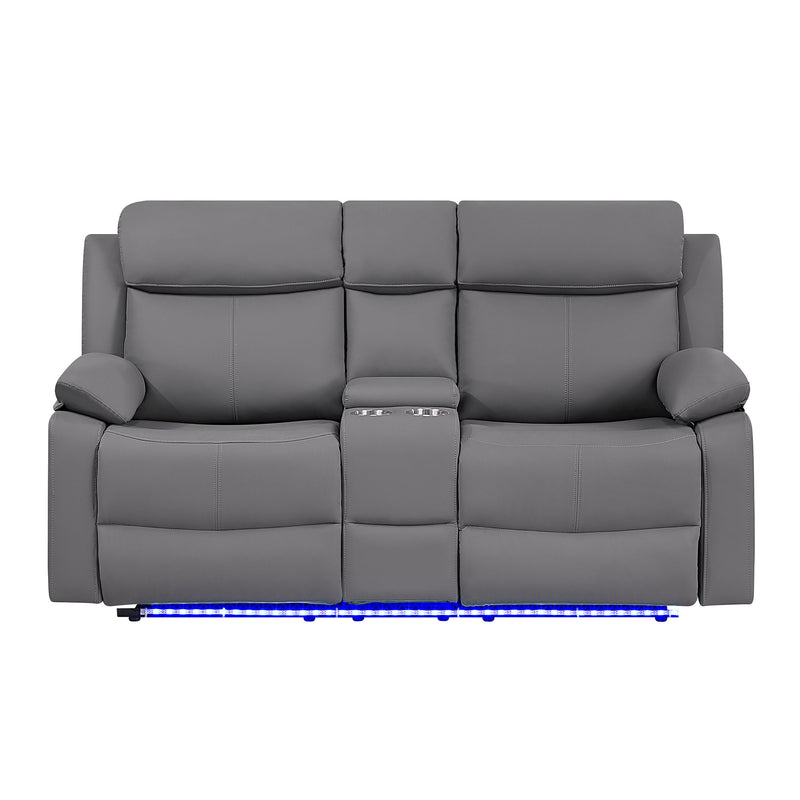 Blanche - Console Reclining Loveseat With LED Lights And Speakers