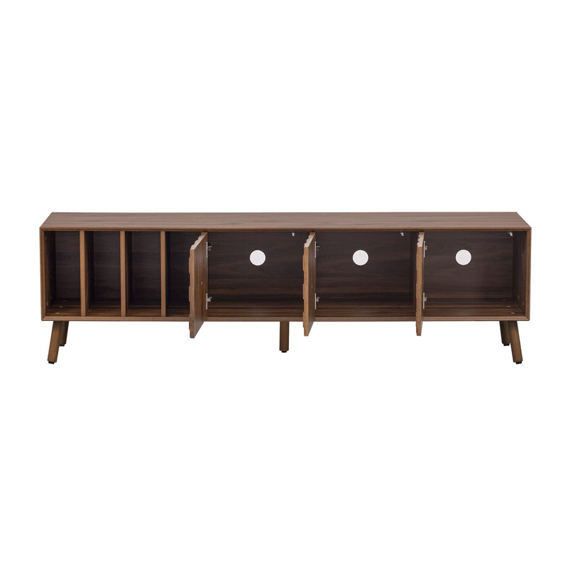 TV Stand With 5 Legs, Media Console Table For Tvs Up To 75" - Walnut