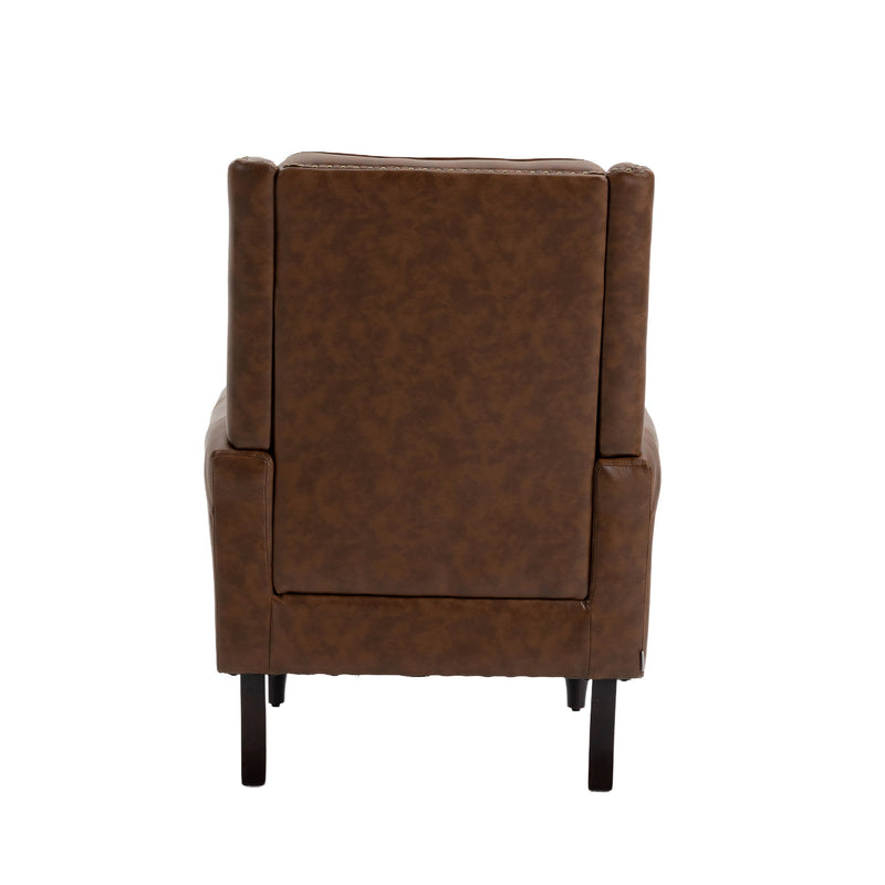 Modern Accent Armchair With Sturdy Wood Legs