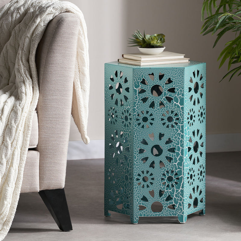 Galore - Side Table With Sunburst Cut Out Design