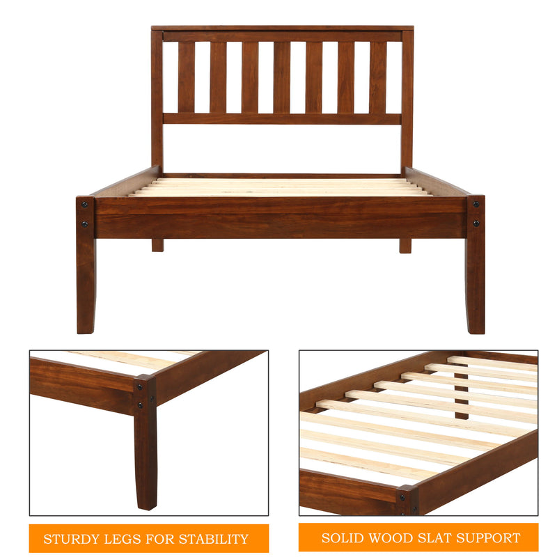 Platform Bed With Headboard, Footboard, Slat Support