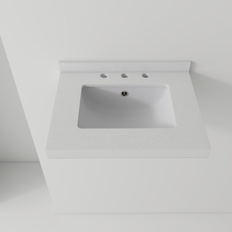 Basin Sink With 2" Thick Rim, Triple Faucet Holes, Sink Only