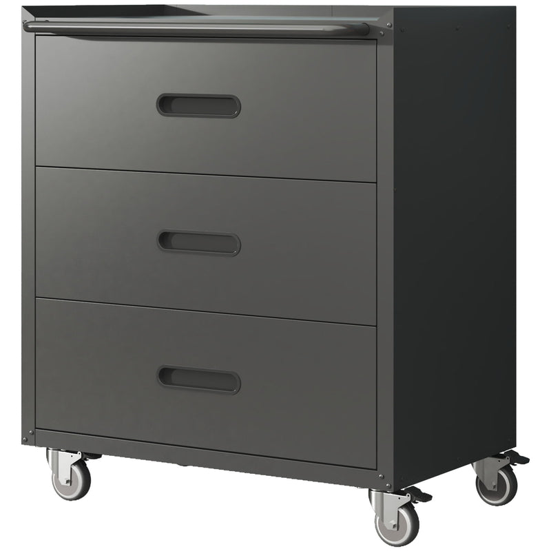 Heavy Duty Metal Storage Cabinet With Wheels 3 Drawer Tool Cabinet For Garage, Office, And Home Organizer Solutions
