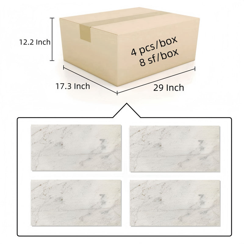 Textured Finished, 3D Tiles For Wall Decoration (Set of 4)