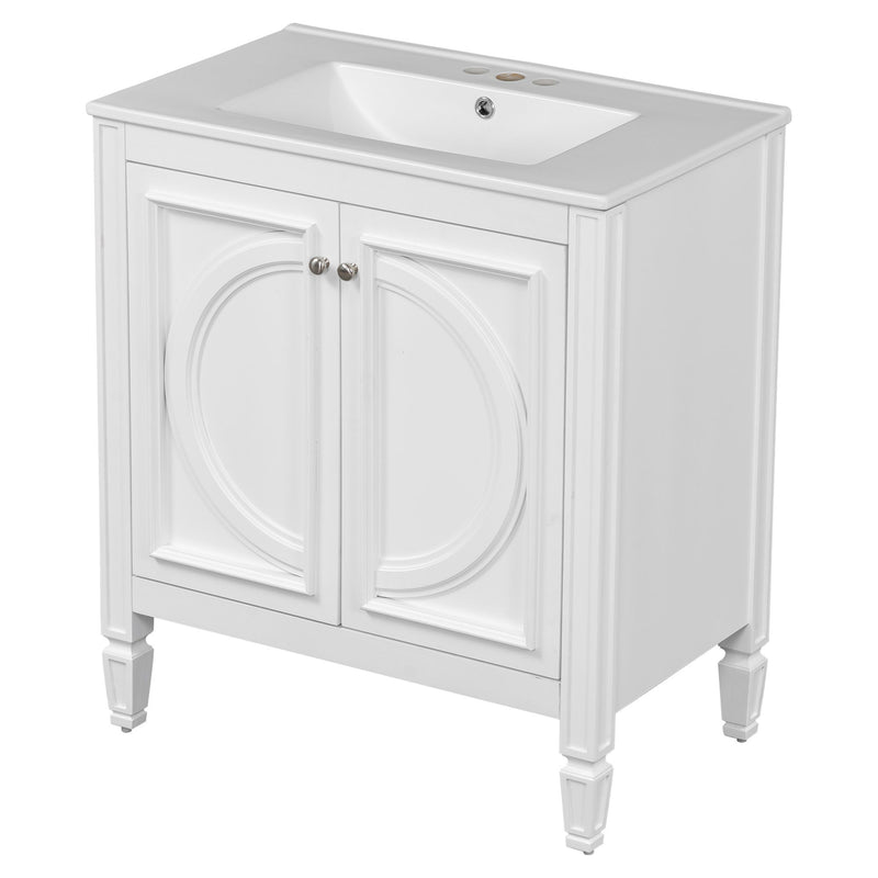 Bathroom Vanity With Sink With 2 Doors And Adjustable Shelf