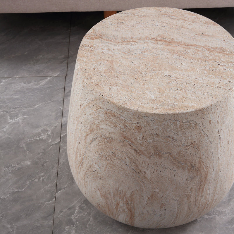 Drum Accent Coffee Table - Beige / Yellow
