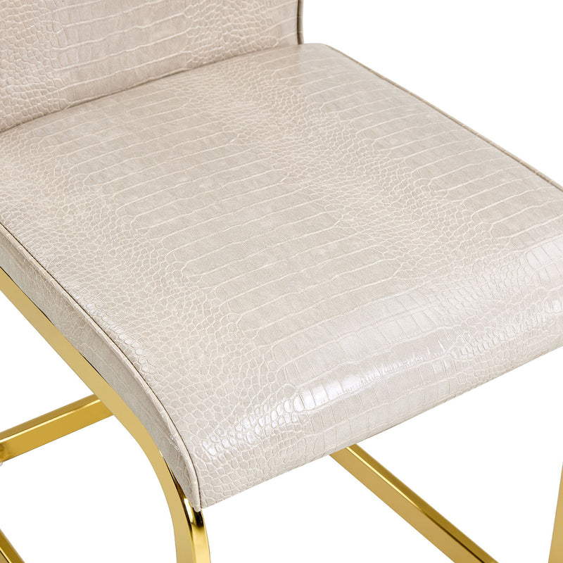 Elegant Design Alligator Skin Upholstered Dining Chairs