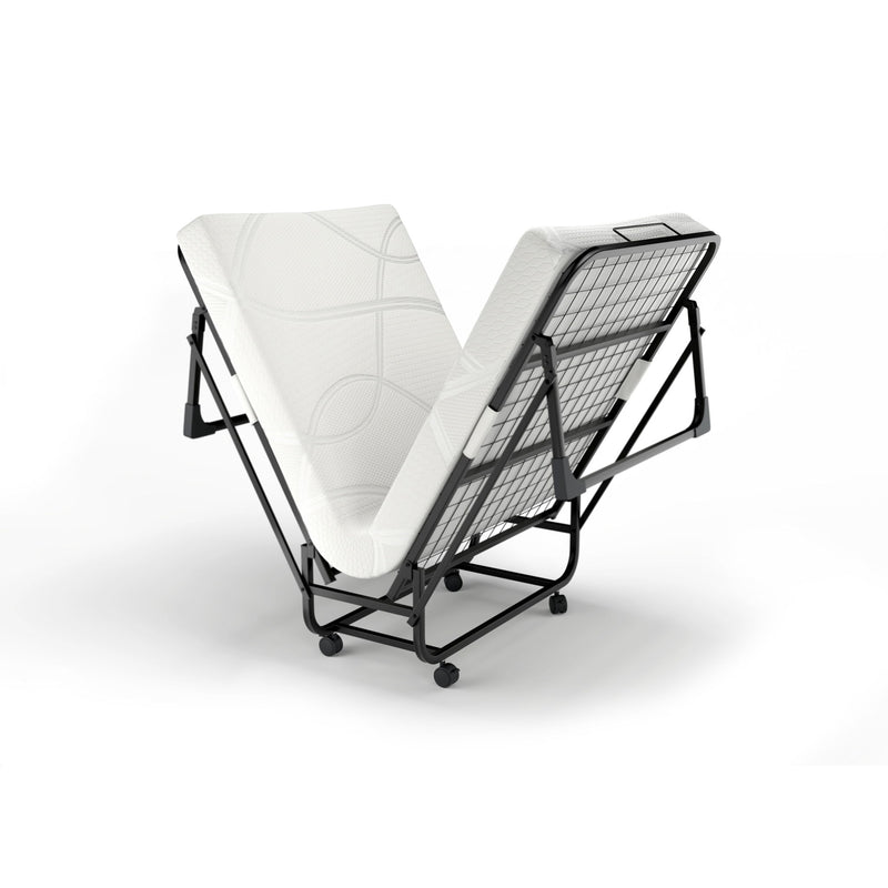 Folding Rollaway Bed With 4" Twin Mattress - White