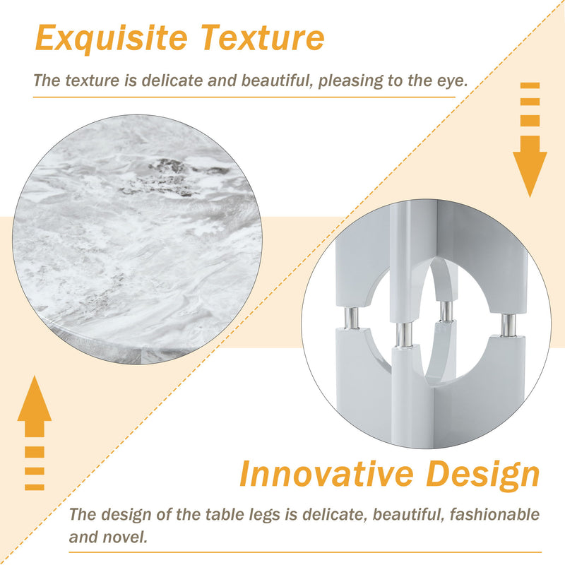 Modern Dining Table With Sleek Hollow-Out Frame And Accents