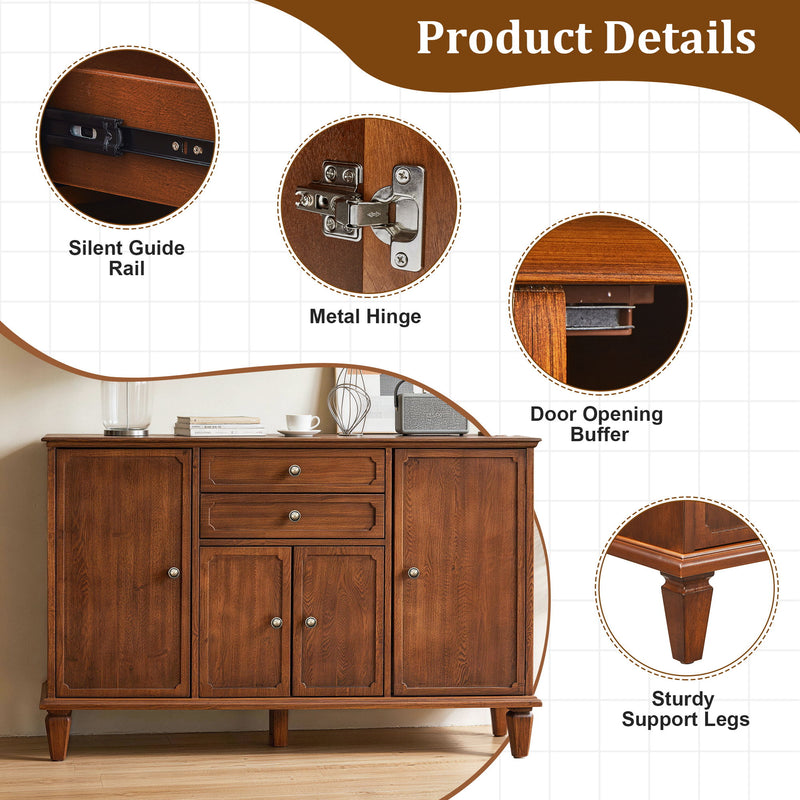 Sideboard Buffet Cabinet With 4 Doors And 2 Drawers, Console For Kitchen