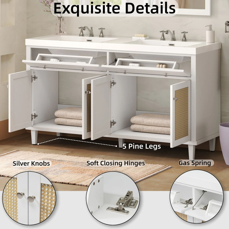 Bathroom Vanity With Double Sink, Large Storage Space