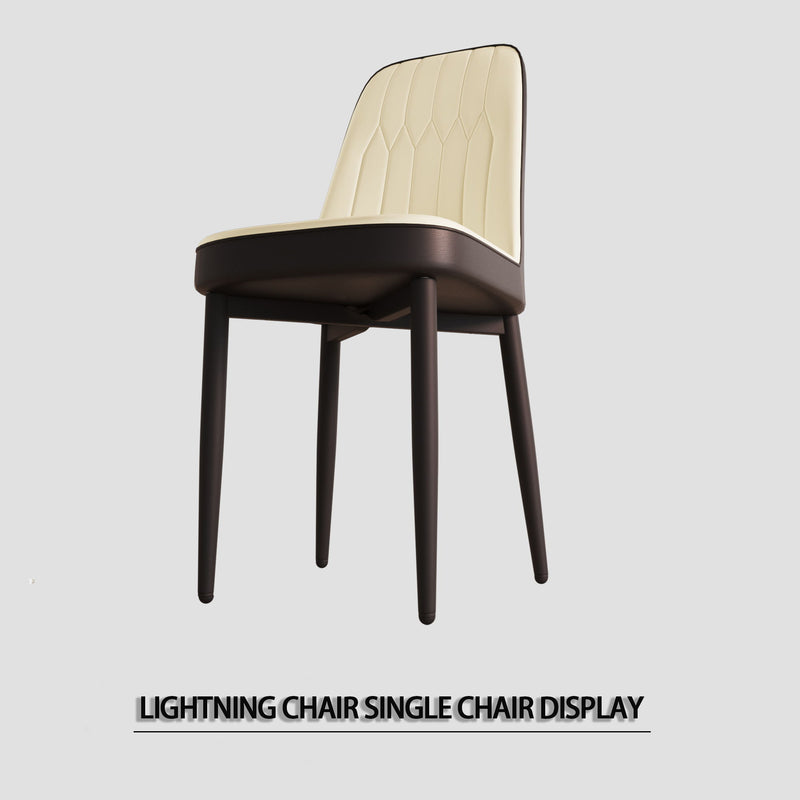 Modern Dining Chair With Cushions And Metal Legs