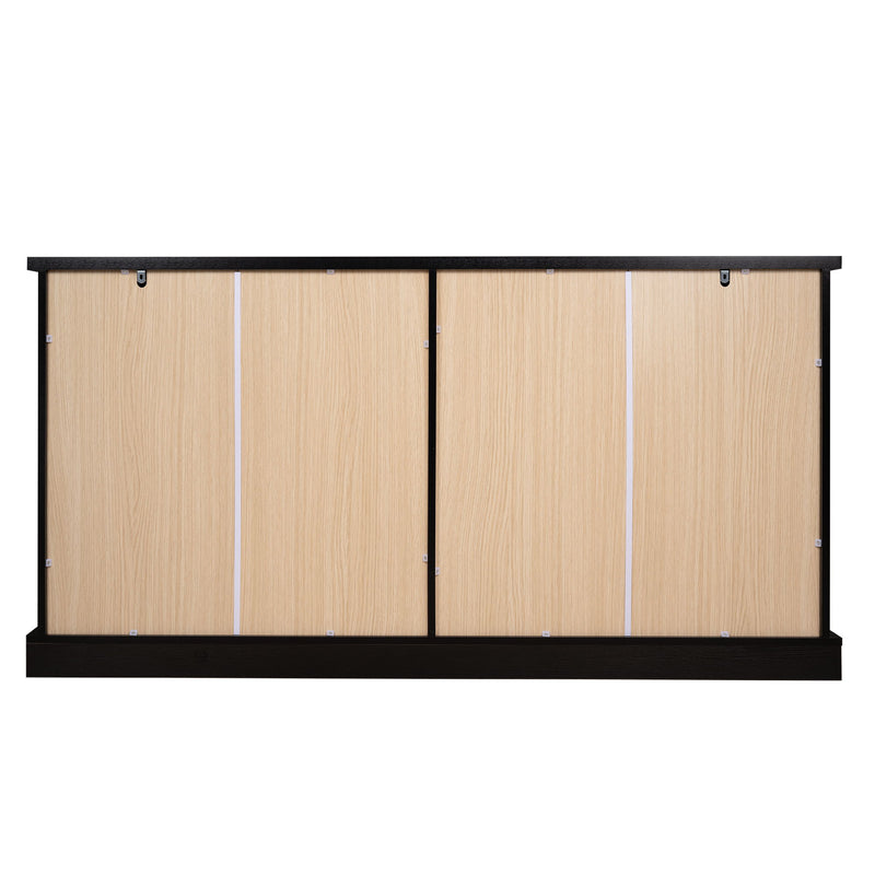 Sideboard Cabinet With 4 Drawers And 4 Arched Glass Doors
