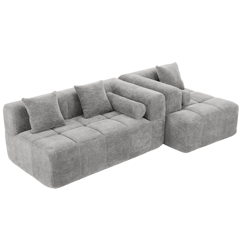 Sectional Free Combined Sofa With 2 Side Pockets
